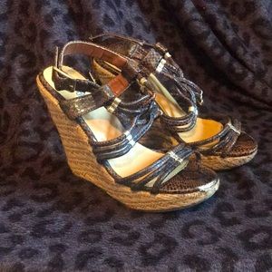 3.5 inch Snake Skin Wedge Heels